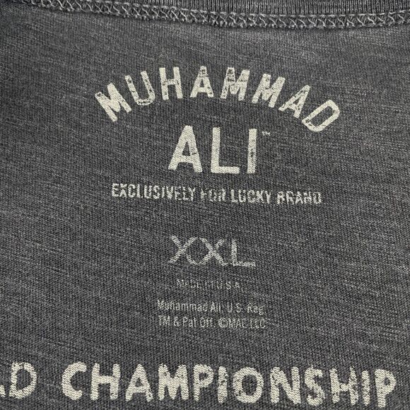 Muhammad Ali Thrilla in Manila 1975 Shirt Mens 2XL Gray Lucky Brand Made in USA‎ - Picture 7 of 8